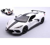MAISTO MI31534W CHEVROLET CORVETTE STINGRAY COUPE' HIGH WING 2020 WHITE 1:24 Mod