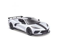 Maisto Modellino Chevrolet Corvette Stingray Coupe High Wing 21 Bianco 1:24