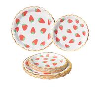 MaitianGuyou fragola Piatti usa e getta, confezione da 40 piatti di carta da 20pollici e piatti da dessert da 18pollici per compleanno, festa, pensionamento, antipasto, matrimonio nuziale baby shower