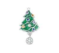 MAITONGG 925 Argento Sterlina Albero Di Natale Auto Perline Elk Fiocco Di Neve Fascino Cucciolo Gatto Ciondolo Adatto Braccialetto Fai Da Te Collana
