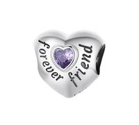 MAITONGG 925 Argento Sterlina Viola Cristallo Loto Incanti Perla Goccia Ciondolo Retro Cavo Cuore Perline Adatto Braccialetto Originale Collana
