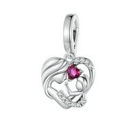 MAITONGG 925 Sterling Silver Amore Cuore Charm Bassotto Cane Pendente Viola Cristallo Lotus Perline Fit Bracciale Collana Fai Da Te Ragazza