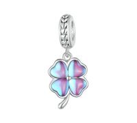 MAITONGG 925 Sterling Silver Amore Cuore Charm Bassotto Cane Pendente Viola Cristallo Lotus Perline Fit Bracciale Collana Fai Da Te Ragazza