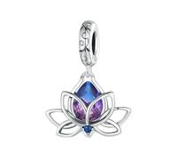 MAITONGG 925 Sterling Silver Amore Cuore Charm Bassotto Cane Pendente Viola Cristallo Lotus Perline Fit Bracciale Collana Fai Da Te Ragazza