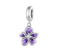 MAITONGG 925 Sterling Silver Amore Cuore Charm Bassotto Cane Pendente Viola Cristallo Lotus Perline Fit Bracciale Collana Fai Da Te Ragazza