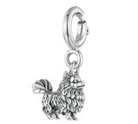 MAITONGG 925 Sterling Silver Amore Cuore Charm Bassotto Cane Pendente Viola Cristallo Lotus Perline Fit Bracciale Collana Fai Da Te Ragazza