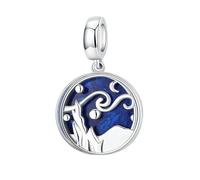 MAITONGG 925 Sterling Silver Blu Charms Perline Galaxy Star Moon Fiocco Di Neve Ciondolo Fit Donne Bracciali Fai Da Te Gioielli Di Pregio