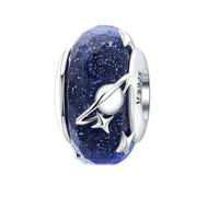 MAITONGG 925 Sterling Silver Blu Charms Perline Galaxy Star Moon Fiocco Di Neve Ciondolo Fit Donne Bracciali Fai Da Te Gioielli Di Pregio