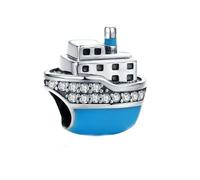 MAITONGG 925 Sterling Silver Blu Valigia Da Viaggio Charm Rosa Auto Pendente Famiglia Casa Casa Perline Fit Donne Bracciale Gioielli Fai Da Te