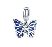 MAITONGG 925 Sterling Silver Blu Valigia Da Viaggio Charm Rosa Auto Pendente Famiglia Casa Casa Perline Fit Donne Bracciale Gioielli Fai Da Te