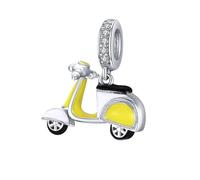 MAITONGG 925 Sterling Silver Blu Valigia Da Viaggio Charm Rosa Auto Pendente Famiglia Casa Casa Perline Fit Donne Bracciale Gioielli Fai Da Te