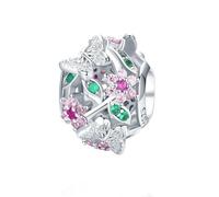 MAITONGG 925 Sterling Silver Blu Valigia Da Viaggio Charm Rosa Auto Pendente Famiglia Casa Casa Perline Fit Donne Bracciale Gioielli Fai Da Te