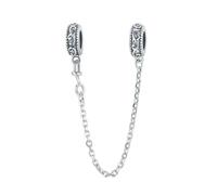 MAITONGG 925 Sterling Silver Charm Zircone Chiaro Famiglia Cuore Croce Catena Di Sicurezza Perline Fit Bracciale Collana Fai Da Te Gioielli Raffinati