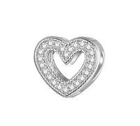 MAITONGG 925 Sterling Silver Charm Zircone Chiaro Famiglia Cuore Croce Catena Di Sicurezza Perline Fit Bracciale Collana Fai Da Te Gioielli Raffinati