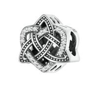 MAITONGG 925 Sterling Silver Charm Zircone Chiaro Famiglia Cuore Croce Catena Di Sicurezza Perline Fit Bracciale Collana Fai Da Te Gioielli Raffinati