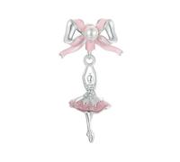 MAITONGG 925 Sterling Silver Principessa Balletto Ragazza Charm Bead Rosa Scarpa Arco Catena Di Sicurezza Fit Donne Braccialetto Fai Da Te Ciondolo Perline