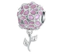 MAITONGG 925 Sterling Silver Rosa Fiore Vite Charm Perlina, Ortensia Farfalla Pendente Per Le Donne Fai Da Te Bracciale Collana Gioielli Raffinati