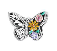 MAITONGG 925 Sterling Silver Rosa Fiore Vite Charm Perlina, Ortensia Farfalla Pendente Per Le Donne Fai Da Te Bracciale Collana Gioielli Raffinati