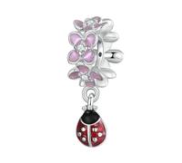 MAITONGG 925 Sterling Silver Rosa Fiore Vite Charm Perlina, Ortensia Farfalla Pendente Per Le Donne Fai Da Te Bracciale Collana Gioielli Raffinati