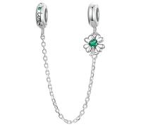 MAITONGG A Forma Di Cuore Charm Beads 925 Sterling Silver Catena Di Sicurezza Ciondolo Placcato Platino Fit Donne Bracciale Appeso Decorazione