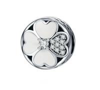 MAITONGG A Forma Di Cuore Charm Beads 925 Sterling Silver Catena Di Sicurezza Ciondolo Placcato Platino Fit Donne Bracciale Appeso Decorazione