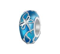 MAITONGG Brillianza Nel Buio Firefly Charms 925 Argento Sterlina Dragonfly Cristallo Fiore Perline Adatto Braccialetto Fai Da Te Collana Pendente