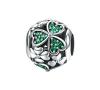 MAITONGG Charms Farfalla Cristallo Verde 925 Argento Sterlina Cuore Perline Adatto Originale Braccialetto Collana Pendente