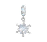 MAITONGG Ciondolo Fiocco Di Neve Blu 925 Argento Sterlina Ghiaccio Neve Arcobaleno Cuore Fascino Perline Adatto Braccialetto Fai Da Te Collana