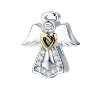 MAITONGG Croce Charm Angelo Custode Pendente 925 Sterling Silver Lucky Horseshoe Perline Fit Bracciali Fai Da Te Collana Gioielli