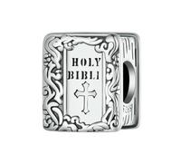 MAITONGG Cuore Rosa Charms 925 Sterling Silver Fede Ciondolo Dio Bibbia Perline Fit Bracciale Originale Collana Fai Da Te Gioielli Making