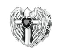MAITONGG Cuore Rosa Charms 925 Sterling Silver Fede Ciondolo Dio Bibbia Perline Fit Bracciale Originale Collana Fai Da Te Gioielli Making