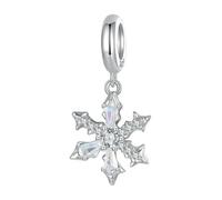 MAITONGG Fiocchio Di Neve Farfalla Charms 925 Argento Sterlina Blu Cristallo Corona Perline Adatto Braccialetto Fai Da Te Collana Pendente