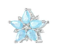 MAITONGG Fiocchio Di Neve Farfalla Charms 925 Argento Sterlina Blu Cristallo Corona Perline Adatto Braccialetto Fai Da Te Collana Pendente