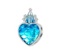 MAITONGG Fiocchio Di Neve Farfalla Charms 925 Argento Sterlina Blu Cristallo Corona Perline Adatto Braccialetto Fai Da Te Collana Pendente