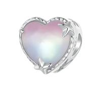 MAITONGG Fiocchio Di Neve Stopper Perline 925 Argento Sterlina Cuore Farfalla Incanti Adatto Braccialetto Collana Pendente