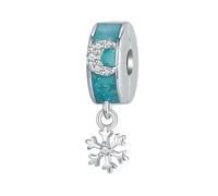 MAITONGG Fiocchio Di Neve Stopper Perline 925 Argento Sterlina Cuore Farfalla Incanti Adatto Braccialetto Collana Pendente