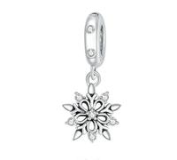 MAITONGG Fiocchio Di Neve Stopper Perline 925 Argento Sterlina Cuore Farfalla Incanti Adatto Braccialetto Collana Pendente