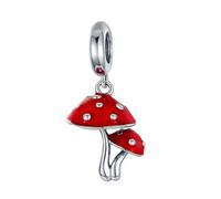 MAITONGG Lucky Koi Fish Charms 925 Sterling Silver Red Mushroom Ciondolo Bead Fit Bracciale Originale Collana Fai Da Te Jewelry Making