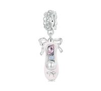 MAITONGG Principessa Rosa Orso Perlina Balletto Ragazza Charm 925 Sterling Silver Perline Fit Bracciale Collana Pendente