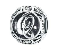 MAITONGG Vintage A-Z Lettera Incanti 925 Sterlina Argento Alfabeto Perline Cave Adatto Braccialetti Donna Gioielli