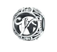 MAITONGG Vintage A-Z Lettera Incanti 925 Sterlina Argento Alfabeto Perline Cave Adatto Braccialetti Donna Gioielli