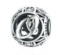 MAITONGG Vintage A-Z Lettera Incanti 925 Sterlina Argento Alfabeto Perline Cave Adatto Braccialetti Donna Gioielli