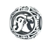 MAITONGG Vintage A-Z Lettera Incanti 925 Sterlina Argento Alfabeto Perline Cave Adatto Braccialetti Donna Gioielli