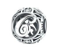 MAITONGG Vintage A-Z Lettera Incanti 925 Sterlina Argento Alfabeto Perline Cave Adatto Braccialetti Donna Gioielli