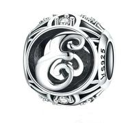 MAITONGG Vintage A-Z Lettera Incanti 925 Sterlina Argento Alfabeto Perline Cave Adatto Braccialetti Donna Gioielli