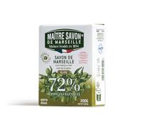 Maître Savon de Marseille - Vero sapone di Marsiglia da 200 g, 100% vegetale, certificato COSMOS Natural (Ecocert), cotto in modo tradizionale, olio d'oliva, per pelli sensibili
