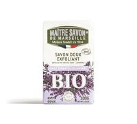 Maître Savon de Marsiglia Sapone esfoliante alla lavanda 100 g - Maître Savon de Marsiglia Ecocert COSMOS Organic, esfoliazione delicata - Imballaggio ecologico