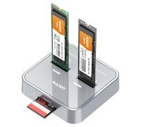 MAIWO Adattatore M.2 NVMe SATA SSD a USB-C, lettore di schede SD, USB 3.1 Gen2 10Gbps Triple Bay Hard Drive Docking Station, alimentazione 5V 3A, supporto SD Express 7.0/7.1