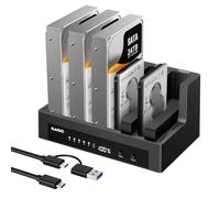 MAIWO Docking station per disco rigido esterno a 5 alloggiamenti per HDD/SSD SATA da 2,5 '' 3,5 pollici, docking station USB 3.0 HDD con clone offline, duplicato/duplicato disco rigido a 5