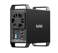MAIWO Enclosure RAID Dual Bay per HDD SATA da 3,5", Enclosure per disco rigido a 2 alloggiamenti con ventola di raffreddamento, 4 modalità RAID, USB 3.0 per espansione da 44 TB